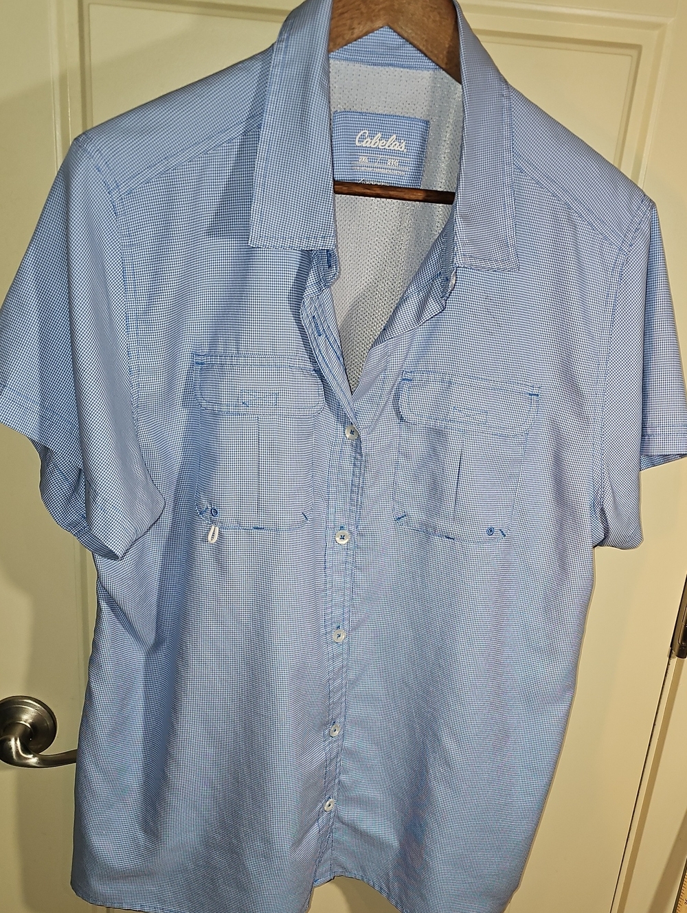 Cabela's Men's Sky Blue Short-Sleeve Button-Down Shirt Size XXL